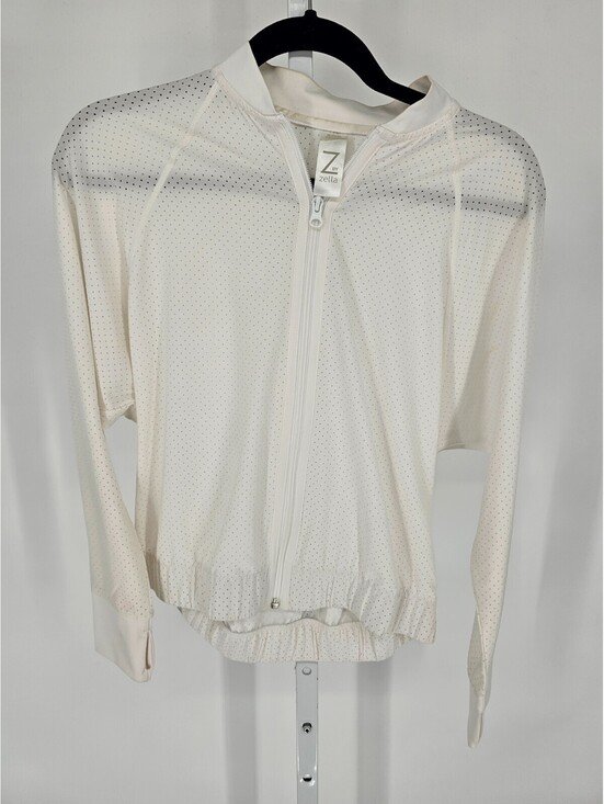Zella Other - Z by Zella Girls Sz XL Zip Up Mesh Athletic Jacket Solid White